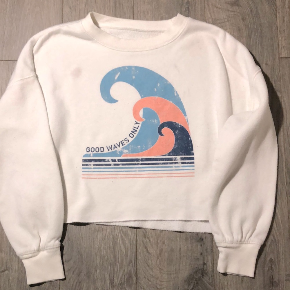 Flirtitude • Waves Long Sleeve Cotton Crop • Adult XS